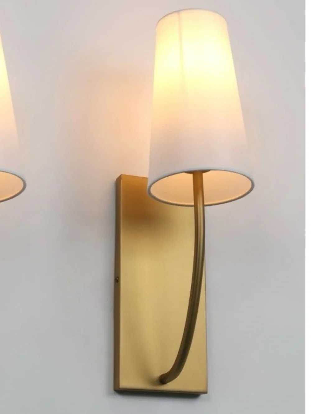 Antique Brass & Fabric Wall Sconce Set BOHO MODERN VINTAGE